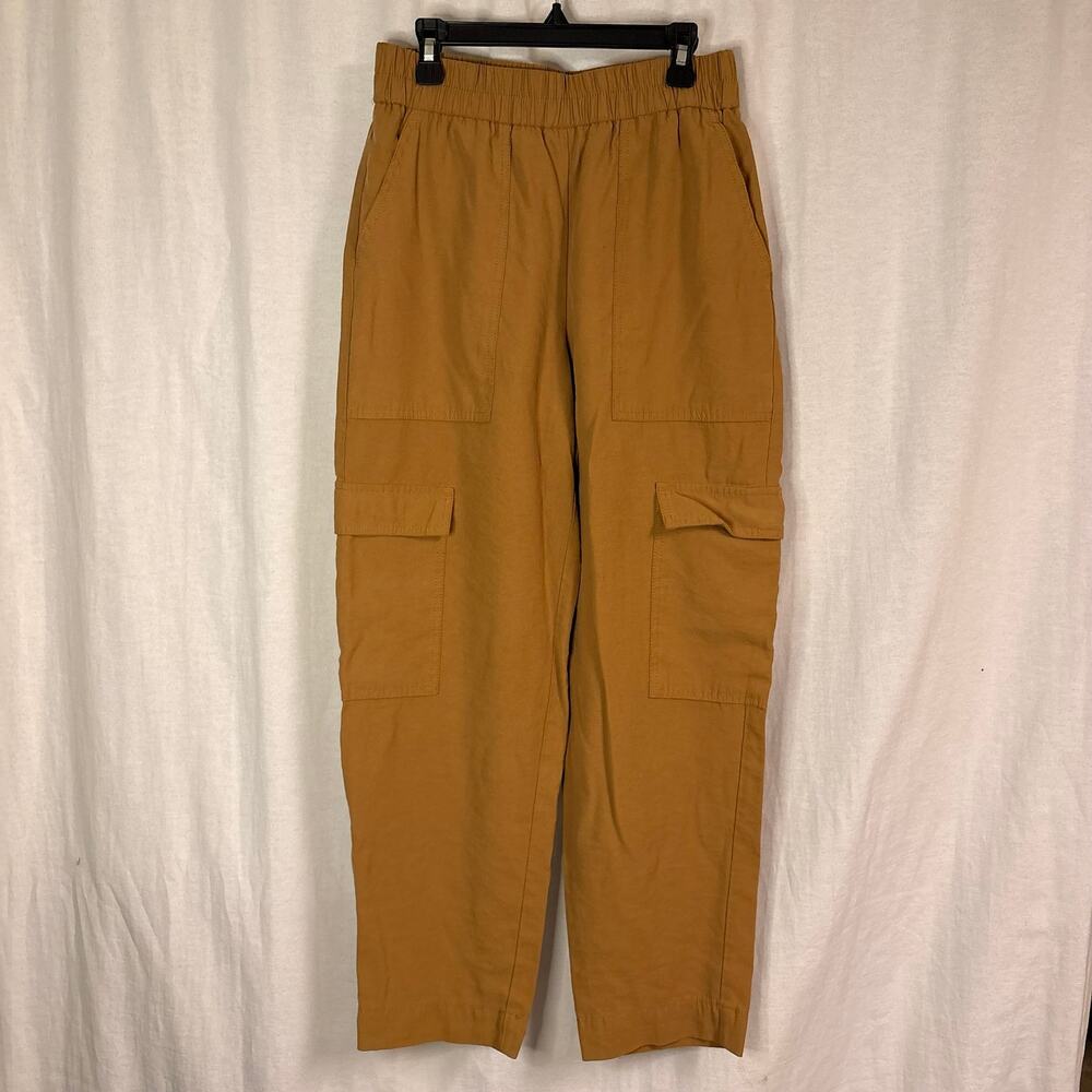 A New Day Mustard Cargo Pants Women's Small Pull On Utility Ankle Pants